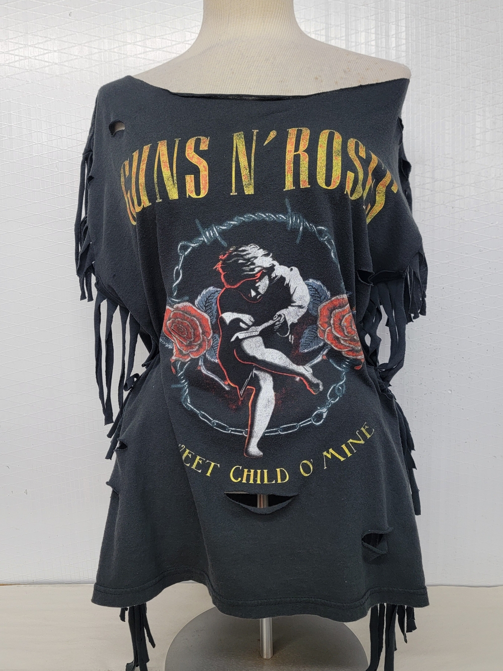 Guns N' Roses Sweet Child O' Mine Fringe Band Tee - Upcycled